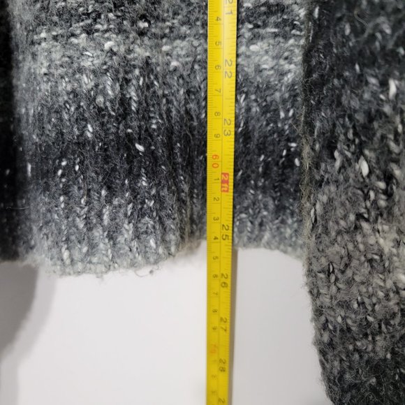 BCIM Gray Black Stripe Knit Open Vest Cardigan Waterfall Boho Casual Pocket Sz M - Picture 7 of 8